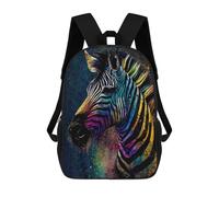 sinyumoney Colorful Zebra Portrait Mochila Escolar Para Niños Y Niñas, Mochila Informal De Viaje, Mochila De Gran Capacidad Para El Día A Día 17inch
