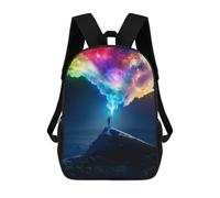 sinyumoney Colors of Space Mochila Escolar De 17 Pulgadas Impresa En 3D Mochilas Infantiles Mochila Genial Impresa En 3D Para Niños De Primaria Y Secundaria