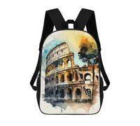 sinyumoney Colosseum Charm Watercolor Mochilas Para Niños, Mochilas Escolares Personalizadas En 3D Para Niños Y Niñas, Mochilas Escolares Grandes, Mochilas Informales Para El Día A Día 17inch
