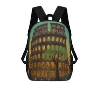 sinyumoney Colosseum Rome Abstract 1 Mochila Escolar Para Niños De 17 Pulgadas, Mochila Informal De Viaje Para Niños Y Niñas, Mochila De Gran Capacidad Para El Día A Día 17inch