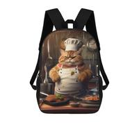sinyumoney Cooking Cat Cook Chef Mochila Escolar Para Niños Con Impresión 3D, Mochila Moderna Para Niños Y Niñas, Mochila Informal Para Estudiantes. 17inch