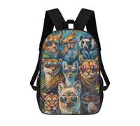 sinyumoney Cool Animals Sunglasses Mochila Escolar Resistente Al Agua, Mochila De Negocios Para Hombres, Mujeres Y Adolescentes 17inch