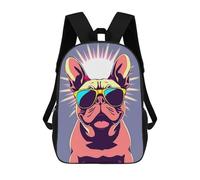 sinyumoney Cool Bulldog with Sunglasses Pop Art Mochila Escolar Para Institutos Y Escuelas Secundarias. Mochila Informal Para Adolescentes, Chicas, Chicos, Mujeres Y Hombres. 17inch