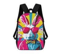 sinyumoney Cool Bunny in Sunglasses Mochila Escolar Mochila Para Niñas Y Niños Mochilas De Gran Capacidad Mochilas Ligeras Para Niños Y Estudiantes 17inch