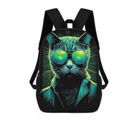 sinyumoney Cool Cat in Cyberspace 01 Mochila, Mochila Infantil, Mochila Escolar Para Estudiantes, Mochila Para Libros, Mochila Escolar Impresa En 3D Para Niños Y Niñas 17inch