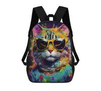 sinyumoney Cool Cat in Sunglasses Mochila Escolar Para Niños Y Niñas, Mochila Informal De Viaje, Mochila De Gran Capacidad Para El Día A Día 17inch