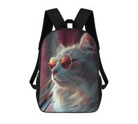 sinyumoney Cool Cat Vibes Mochila Escolar Para Niños, Mochila Escolar Impresa En 3D Para Estudiantes De Primaria Y Secundaria 17inch