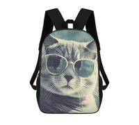 sinyumoney Cool Cat with Sunglasses Mochila Escolar/de Trabajo/para Portátil Para Hombres, Mujeres Y Adolescentes 17inch