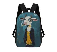 sinyumoney Cool Cow with Cigarette Mochila Escolar Para Niñas Y Niños, Mochilas De Gran Capacidad, Mochilas Ligeras Para Niños Y Estudiantes 17inch