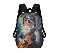 sinyumoney Cool Dog Playing Guitar Art Print Mochilas Infantiles Impresas En 3D De 17 Pulgadas. Mochila Escolar Informal Impresa En 3D Para Niños De Primaria Y Secundaria.