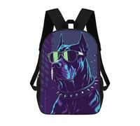 sinyumoney Cool Dog with Sunglasses in City Mochila Infantil, Mochila Escolar Infantil, Mochilas Escolares Impresas En 3D Para Niños Y Estudiantes Adolescentes 17inch