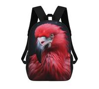 sinyumoney Cool Flamingo Portrait Mochila Escolar Infantil Impresa En 3D 17inch Mochilas Escolares Para Niños, Estilo Casual Y Moderno, Mochilas De Viaje De Alta Capacidad