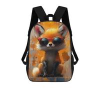 sinyumoney Cool Fox in Sunglasses Mochila Escolar Para Niñas Y Niños, Mochilas De Gran Capacidad, Mochilas Ligeras Para Niños Y Estudiantes 17inch