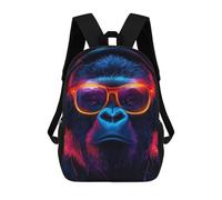 sinyumoney Cool Gorilla with Headphones And Glasses Mochila Escolar Mochilas Escolares Para Niñas Y Niños Mochila Con Bolsillo Mochila Escolar De Moda Para Niños 17inch