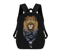 sinyumoney Cool Lion Head Withglasses Mochila Escolar Para Ordenador Portátil Para La Escuela/trabajo/viajes: Perfecta Para Viajes, Trabajo Y Uso Diario 17inch