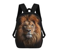 sinyumoney Cool Lion Portrait Mochilas Para Niños Mochila Escolar De Moda Mochila Escolar Impresa En 3D Para Niños Estudiantes De Primaria Y Secundaria 17inch