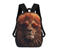 sinyumoney Cool Lion Sunglasses Mochila Escolar Impresa En 3D 17inch Mochilas De Moda Para Niños, Mochilas Escolares Para Niños De Primaria Y Secundaria