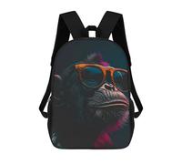 sinyumoney Cool Monkey And Sunglasses Mochila Escolar Para Niños, Mochila Escolar Impresa En 3D Para Estudiantes De Primaria Y Secundaria 17inch