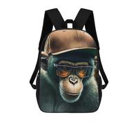 sinyumoney Cool Monkey Mochila, Mochila Escolar Impresa En 3D, Bolsa Para El Almuerzo Escolar, Mochila De Viaje, Mochila Para Amigos, Mochila Escolar Para Niñas Y Niños 17inch