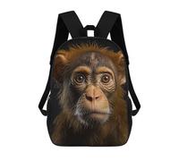 sinyumoney Cool Monkey Portrait Mochila Escolar Para Niños Y Niñas, Mochila Informal De Viaje, Mochila De Gran Capacidad Para El Día A Día 17inch