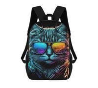 sinyumoney Cool Neon Cat Mochila Para Niños, Adolescentes Y Estudiantes, Mochilas Para Niñas, Mochilas Para Niños Pequeños, Primaria Y Secundaria 17inch