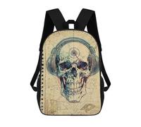 Sinyumoney Cool Opossum Animals Mochila escolar para niñas y niños, mochila con bolsillo, mochila de moda para niños, Rad Music Skull Sketchbook, 17"