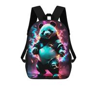 sinyumoney Cool Panda Neon Light Art Mochila Impermeable Para Ordenador Portátil Para Campus, Actividades Al Aire Libre, Viajes Y Deportes 17inch