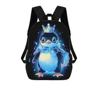 sinyumoney Cool Penguin King Mochila Escolar De Moda Para Estudiantes, Adecuada Para Niños Y Niñas, Mochila Informal Para Viajes Al Aire Libre, Esencial Para El Día A Día 17inch