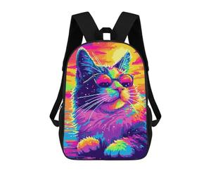 sinyumoney Cool Popart Cat Mochila Escolar, Mochila Informal, Mochila De Día, Mochila Escolar, De Trabajo, De Viaje Para Niñas, Adolescentes 17inch