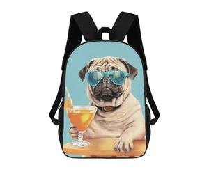 sinyumoney Cool Pug Summer Chill Mochila Escolar Para Niñas Mochila Impermeable Mochila Informal De Día Mochila Ligera Para Niño Y Niña Mochila Escolar 17inch