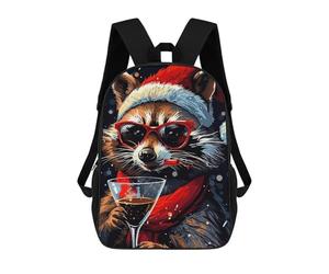 sinyumoney Cool Raccoon Christmas Mochila Escolar Infantil Impresa En 3D Para Niños, Mochilas De Viaje, Bolsas Para Libros, Mochila Escolar Infantil 17inch
