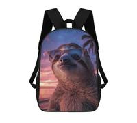 sinyumoney Cool Sloth on Beach at Sunset Mochila Con Bolsillo Mochilas Impresas En 3D, Mochilas De Viaje, Mochilas Para Libros, Mochila Escolar Para Niños 17inch
