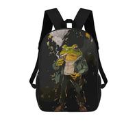 sinyumoney Cool Smoking Toad in Jacket Mochila, Mochila Infantil, Mochila Escolar Para Estudiantes, Mochila Para Libros, Mochila Escolar Impresa En 3D Para Niños Y Niñas 17inch