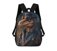 sinyumoney Cool Steampunk Raptor Dinosaur Mochilas Para Niños Mochila Escolar Mochila Escolar Impresa En 3D Para Niños Estudiantes De Primaria Y Secundaria 17inch