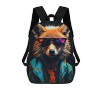 sinyumoney Cool Sunglasses Red Fox Mochila Infantil, Mochila Escolar Para Niños, Mochila Escolar Infantil Con Estampado 3D De Dibujos Animados, Mochila De Gran Capacidad Para Niños Y Niñas 17inch