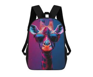 sinyumoney Cool Vibrant Neon Giraffe Portrait Mochilas Para Niños Mochilas Escolares Mochila Escolar Para Niños Impresa En 3D Mochilas De Viaje De Moda Para Niños De Primaria Y Secundaria 17inch