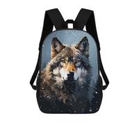 sinyumoney Cool Wolf Winter Pixel Art Mochila Escolar Impresa En 3D Para Niños Y Niñas, Mochila Para Portátil Para Niños/estudiantes/adultos 17inch