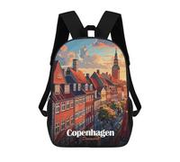 sinyumoney Copenhagen, Denmark Cityscape Art Mochila Infantil Para Niñas Y Niños, Mochila De Día, Escuela Primaria, Perfecta Para La Vuelta Al Cole O Educación Física, Regalos Y Viajes 17inch