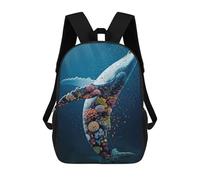sinyumoney Coral Whale Underwater Mochila Escolar Para Niños Mochila Escolar Impresa En 3D Mochila Escolar De Moda Para Niños De Primaria Y Secundaria 17inch