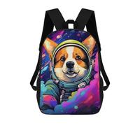 sinyumoney Corgi Astronaut in Space -1 Mochila Escolar, Bolso Resistente Para Portátil, Ideal Para Acampar, Aventuras Al Aire Libre Y Viajes Diarios 17inch