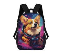 sinyumoney Corgi Astronaut in Space -15 Mochila Escolar Infantil Impresa En 3D Para Niños, Mochila De Viaje De Alta Capacidad, Mochilas Para Libros De 17 Pulgadas Para Niños