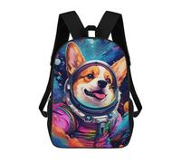 sinyumoney Corgi Astronaut in Space -18 Mochila Escolar/para Ordenador Portátil Para Colegio/trabajo/viajes Para Camping, Aventuras Al Aire Libre Y Viajes Diarios 17inch