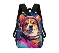 sinyumoney Corgi Astronaut in Space -19 Mochila Escolar Resistente Al Agua, Mochila Escolar De Negocios Para Hombres/mujeres 17inch
