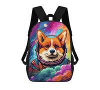 sinyumoney Corgi Astronaut in Space -23 Mochila Escolar Infantil De 17 Pulgadas, Impresa En 3D, Estilo Casual, Para Niños, Ideal Para Viajes, Como Mochila Escolar O Para Llevar Libros.