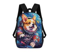sinyumoney Corgi Astronaut in Space -5 Mochila Escolar Impresa En 3D 17inch Mochila Escolar Infantil Mochilas De Viaje Mochila Informal De Moda Para Niños Y Estudiantes