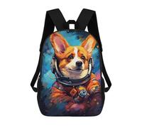 sinyumoney Corgi Astronaut Space Suit-1 Mochila Escolar Infantil De 17 Pulgadas, Impresa En 3D, Estilo Casual, Para Niños, Ideal Para Viajes, Como Mochila Escolar O Para Llevar Libros.