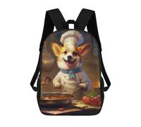 sinyumoney Corgi Chef Mochila Escolar Mochila Para Niñas Y Niños Mochilas De Gran Capacidad Mochilas Ligeras Para Niños Y Estudiantes 17inch