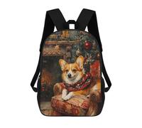 sinyumoney Corgi Christmas Portrait Cozy Holiday Dog Print Mochila Escolar Infantil Impresa En 3D Para Niños, Mochila De Viaje De Alta Capacidad, Bolsas Para Libros, Mochila Escolar Infantil 17inch