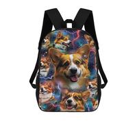 sinyumoney Corgi Dog Galaxy Print Mochilas Impresas En 3D Para Niños 17inch Mochilas De Moda Informales Para El Día A Día, Bolsas De Viaje, Mochilas Informales Para Exteriores Para Niños Y Niñas
