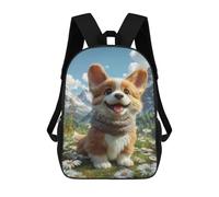 sinyumoney Corgi in Daisy Field Mochila Escolar Ligera Para Aeropuerto, Estudiantes Universitarios, Mochila Para Niños/niñas/adolescentes 17inch